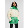 BUNDA KARL LAGERFELD SHEARLING MIX DOWN JACKET KELLY GREEN/OFF WHITE