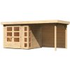 KARIBU HOLZTECHNIK Drevený domček KARIBU KERKO 3 + prístavok 240 cm vrátane zadnej steny (9185) natur LG2954