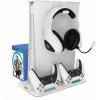 CANYON multifunkční chladící stojan pro PS5, nabíjení 2 PS5 ovladačů, bílý CND-CSPS5W