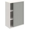 Policová skriňa Drive, 80x111x40 cm, sivá/biela, zámok