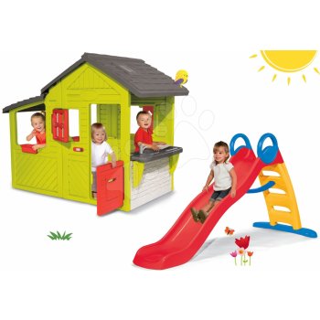 Smoby Set domček Záhradník Neo Floralie s kuchynkou+šmykľavka Funny toboggan 2 m SM310300-8