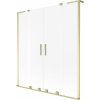 Mexen Velar L Duo paraván na vaňu s 2 krídlami posuvný 150 x 150 cm, mráz, zlato kefa - 896-150-003-32-55