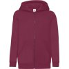 Fruit of the Loom Mikina Classic Kids Jackets kapucí na zip, dětská COT-162045370j3 Burgundová 164