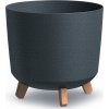 Prosperplast Kvetináč GRACIA TUBUS ECO WOOD | 29.8cm | antracit