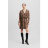 SVETER KARL LAGERFELD BRANDED BELTED CARDIGAN BEIGE/BLACK