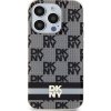 DKNY DKHMP14LHCPTSK iPhone 14 Pre 6.1 čierno/čierne pevné puzdro IML kockovaný mono vzor a tlačené pruhy MagSafe