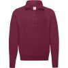 Fruit of the Loom Mikina Classic Zip-Neck Sweat s 1/4 zipem COT16211437003-burgundy L Burgundová