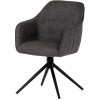 Autronic HC-536 GREY2 Stolička jedálenská a konferenčná, tmavo šedá látka, čierne kovové nohy, otočná P90 ° L 90 ° s vratným mechanizmom - funkcia rese