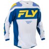 Dres FLY RACING F-16 2025 (biela/modrá/žltá) L