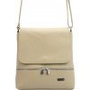 MiaMore Kožená dámska crossbody kabelka tmavo béžová