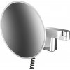 Emco Cosmetic mirrors Evo - Holiace a kozmetické zrkadlo LED, 2 otočné ramená so skrutkovitým káblom a vypínačom, 5 násobné zväčšenie, chróm 109506040