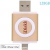 iDiskk ID128G Flash disk 128 GB 2v1 IDISKK pro Apple iPhone/MacBook a další - Lightning/USB – Gold