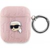 Karl Lagerfeld PU Embossed Karl Head puzdro pre AirPods 1/2, ružové 57983120886