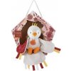 Doudou et Compagnie Paris Dárková sada hudební plyšová hračka ptáček červený 23 cm