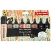 Zvýrazňovač, sada, 2 5 mm, STABILO BOSS original NatureColors, 6 rôznych farieb 2 čierna
