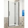 GELCO TRINITY BLACK 120cm pravé dvere do niky s pevnou stenou v rovine, profil čierna mat, sklo matné, GT1212MR-B