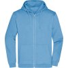 James & Nicholson Mikina JN 756 s kapucí na zip, pánská COT02075641003-sky blue L Modrá nebesky