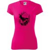 Jeleň v lese krivky - Dámske Fantasy športové (dresovina) - XS ( Neon Pink )