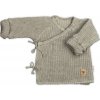 Dojčenský svetrík rastúci na zaväzovanie na boku tm. béžová