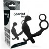 Addicted Toys Butt Plug With Cock Ring and Ball-Strap 10cm Black - Análny Kolík S Krúžkom
