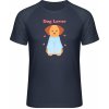 Mymate Predĺžené Tričko MY111 - Nápis Dog Lover a psík - Navy / Heather Navy - S - Pánske