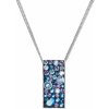 Evolution Group Strieborný náhrdelník so Swarovski kryštálmi modrý obdĺžnik 32074.3 blue style, darčekové balenie