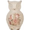 Clayre & Eef Béžová keramická dekorácia sova s ​​ružami Rosien L - 13*12*21 cm - Clayre & Eef