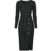 Lauren Ralph Lauren Dlhé šaty PARISSA-LONG SLEEVE-DAY DRESS Čierna