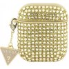 Guess Rhinestones Triangle Metal Logo obal posádzaný kamienkami pre AirPods 1 / 2 - zlatý 3666339120634 - možnosť vrátiť tovar ZADARMO do 30tich dní