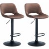 Design-Shop 2x Barová stolička Camden - zamat, čierny rám - Hnedá