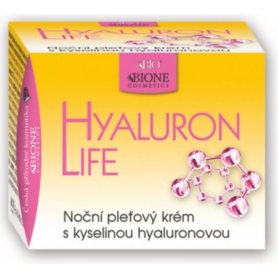 Nočný pleťový krém s kyselinou hyaluronovou Hyaluron life 51ml Bione Cosmetics