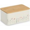 Zeller Kovová dóza s bambusovým víkem Flowers 1,65 l, 20 × 12,5 × 9,5 cm