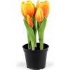 Umelé tulipány v kvetináči - (21cm) žltá