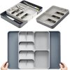Interex design Plastový nastaviteľný príborník PLASTICO / Biela-antracit 280 - 500 mm