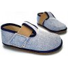 barefoot detské papučky modré riflové