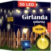 Solárna záhradná girlanda, solárne lampy, 50 LED žiaroviek na balkón, 7 metrov