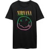 Nirvana Tričko Sorbet Ray Happy Face Unisex Black XL