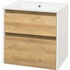 Mereo Mereo, Opto, kúpeľňová skrinka s keramickým umývadlom 61 cm, biela, dub, biela/dub, čierna, MER-CN930