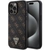 Guess PU Leather 4G Triangle Metal Logo iPhone 15 Pro Max čierne