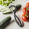 MOHA Reverso Veggie Antracit čierna - škrabka / škrabák na ovocie plastový