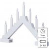Emos DCAW12 LED svietnik drevený biely 29 cm 2x AA vnútorný teplá biela časovač