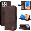 Peňaženkové kožené puzdro Life Tree na Honor X8 5G/X6 - Hnedá