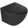 KERRA - Závesné WC Delos BLM so sedadlom (čierne polomatné) 5907548113238