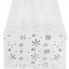 Vianočný obrus s vločkami 183x35 cm biely, vianočné dekorácie