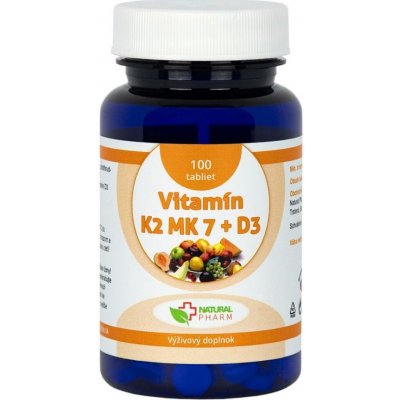 Natural Pharm Vitamín K2 MK-7 + D3 tabliety 200 ks