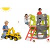 Smoby set preliezačka Multi-Activity Tower na šplhanie so šmykľavkou a odrážadlo bager a nákladné auto 840201-21