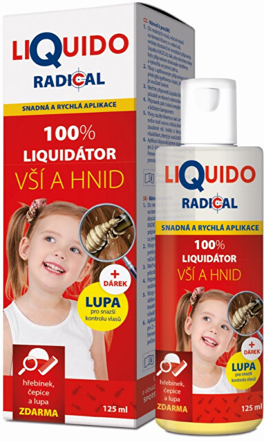 Liquido Radical pri výskyte vší a hníd 125 ml + hrebienok a čiapka Simply you pharmaceuticals darčeková sada
