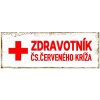 Ceduľa Zdravotník - ČS. Červeného Kríža - historická ceduľa ČSSR 30cm x 20cm Plechová tabuľa