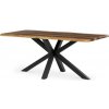Autronic HT-F4618 OLW Stôl jedálenský, 180x90x75 cm, MDF doska, dekor staré drevo, kovová noha v tvare hviezdy, čierny lak