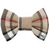 Funky Dog Burberry hnedý kockovaný psí motýlik M